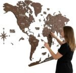 Wooden World Map Decor