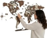 Wooden World Map Decor