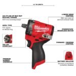 Milwaukee M12 FUEL Stubby Impact Wrench - Image 3