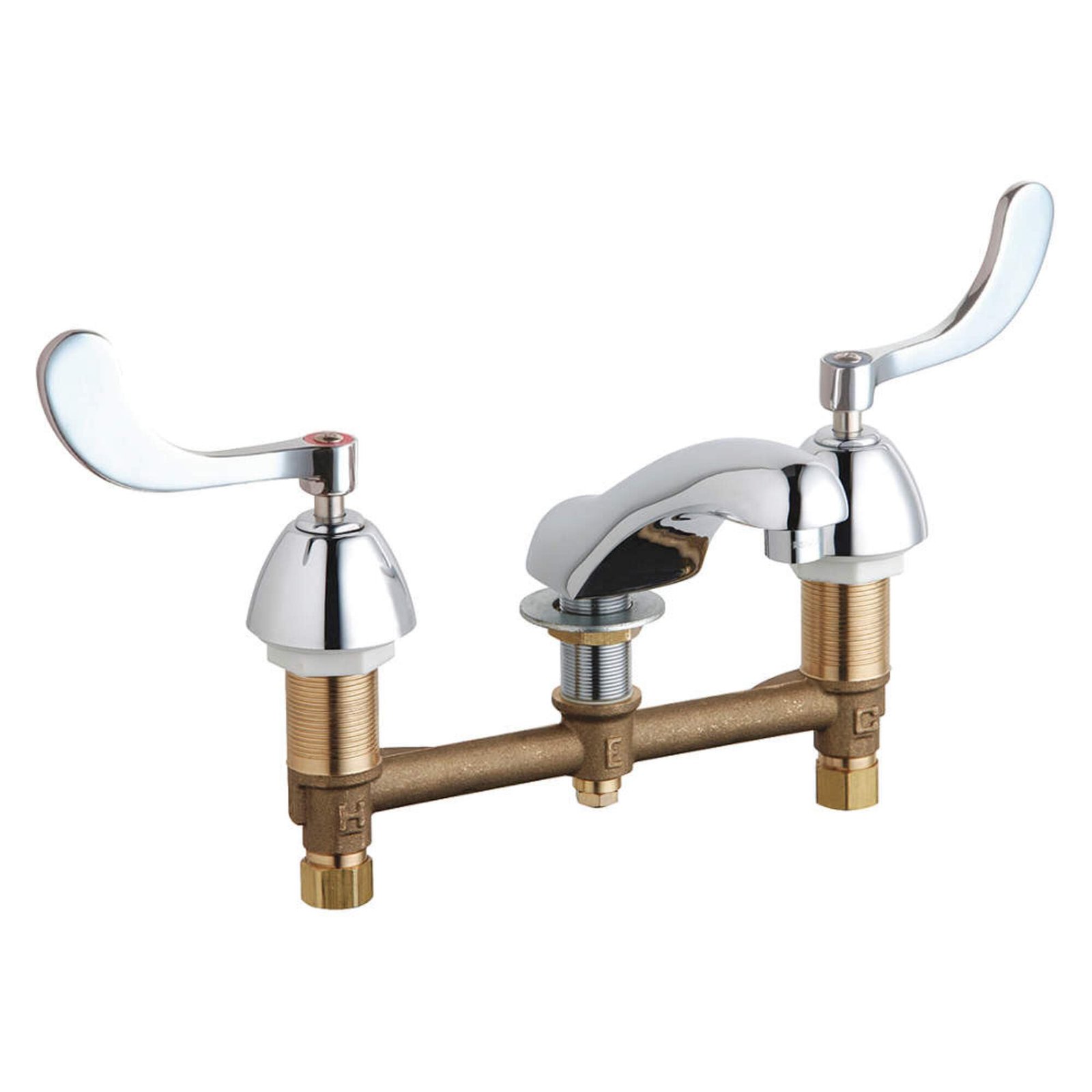 61Zzqif9KTL.jpg Chrome Deck-mounted Bathroom Sink Faucet - Image 1