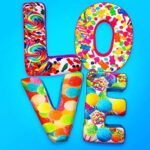 iscream Initial Candy Collage Pillow - Image 4