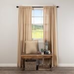 Vintage Burlap Farmhouse Curtains Set