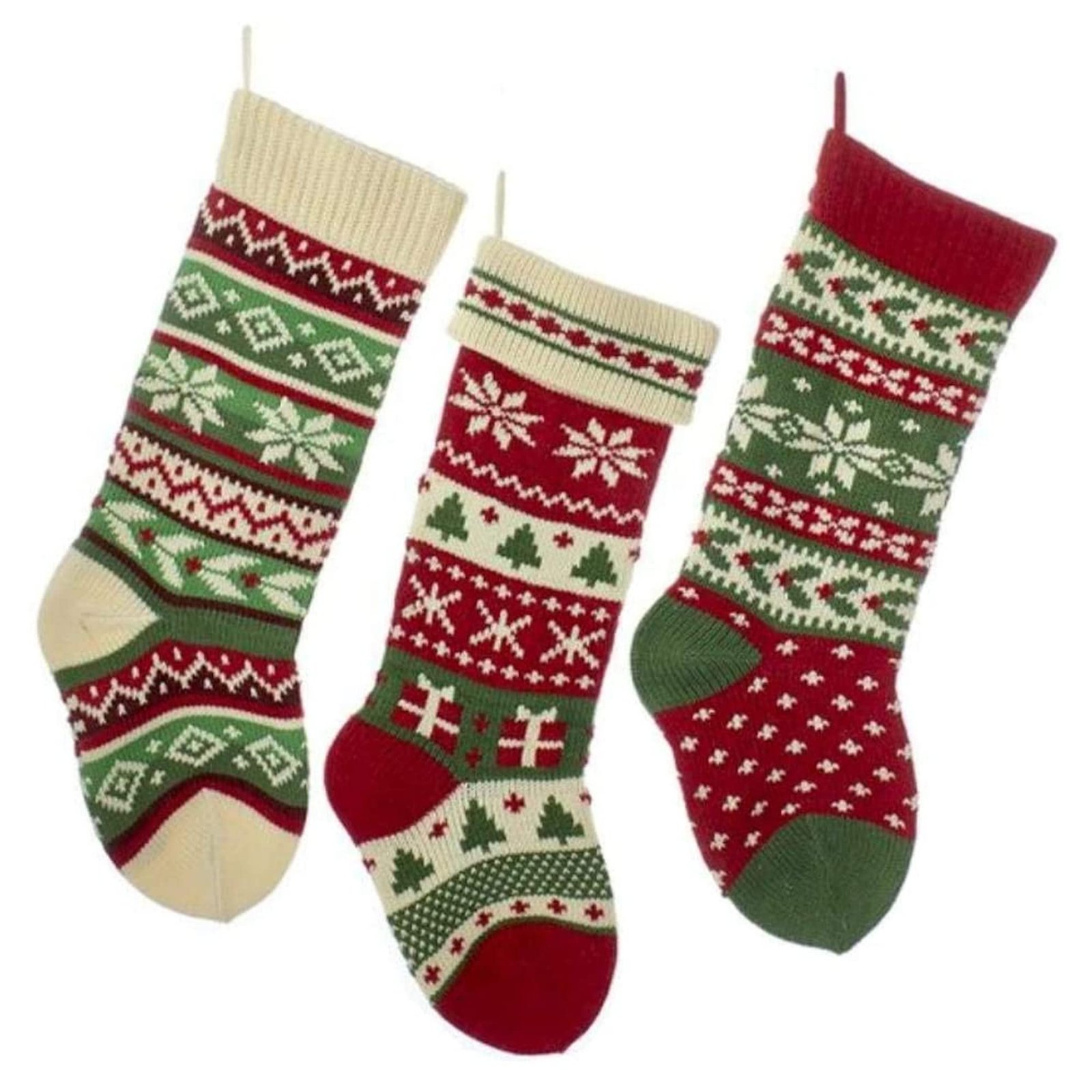 7154y3aFWnL.jpg Kurt Adler Knit Stocking Set - Image 1