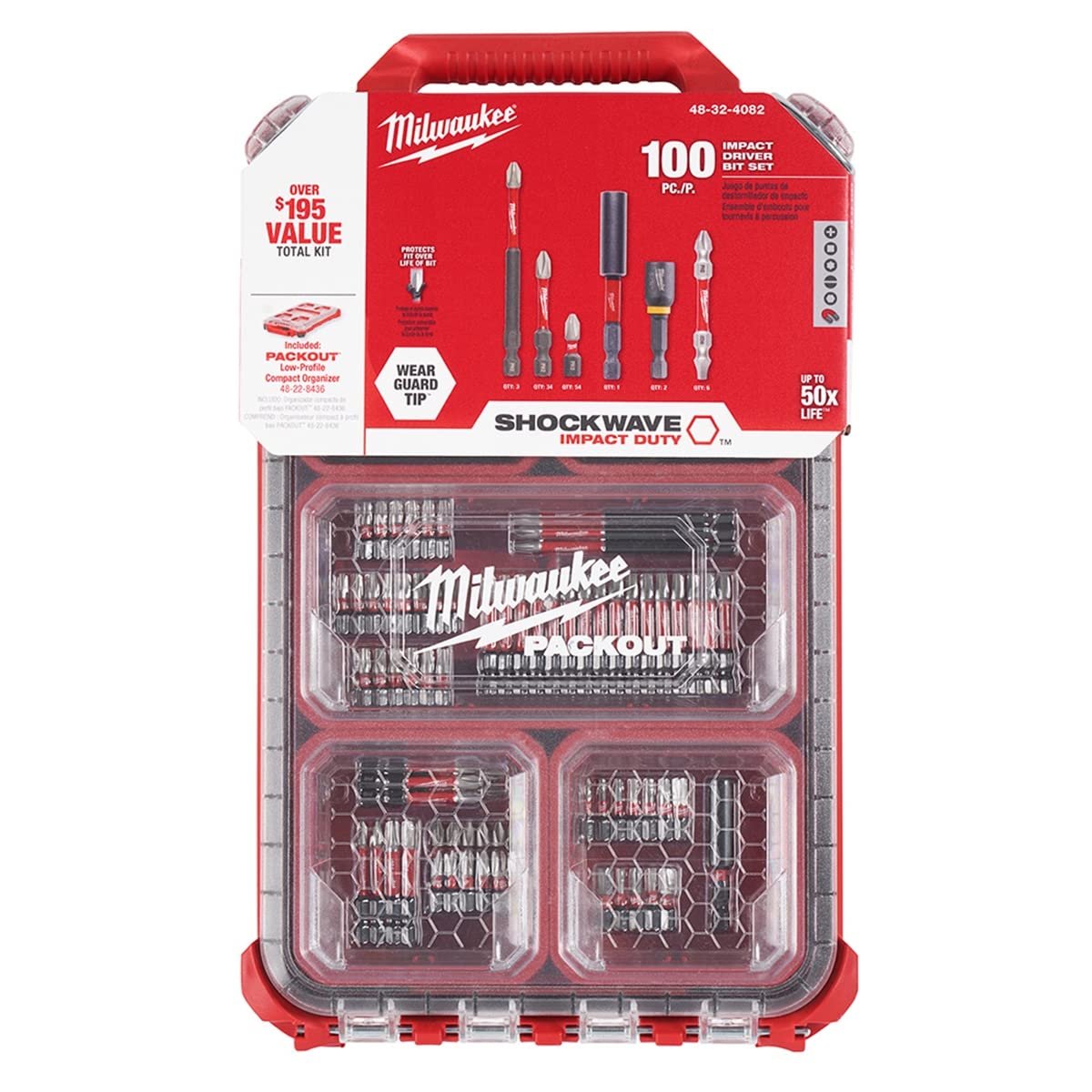 71Dx1yduZqL.jpg Milwaukee Impact Driver Bit Set - Image 1