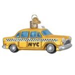 NYC Taxi Glass Ornament