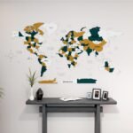 Wooden World Map Wall Art - Image 2