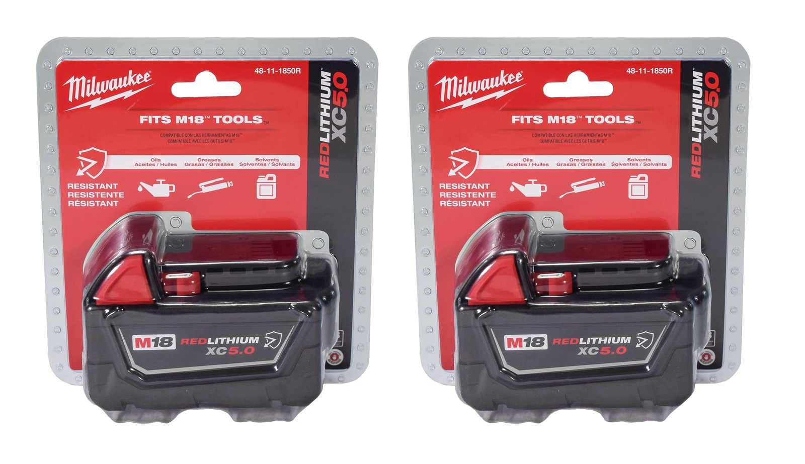 71kNwjPWwwL.jpg Milwaukee M18 5Ah XC Battery 2 Pack - Image 1