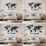 3D Wooden World Map - Image 4